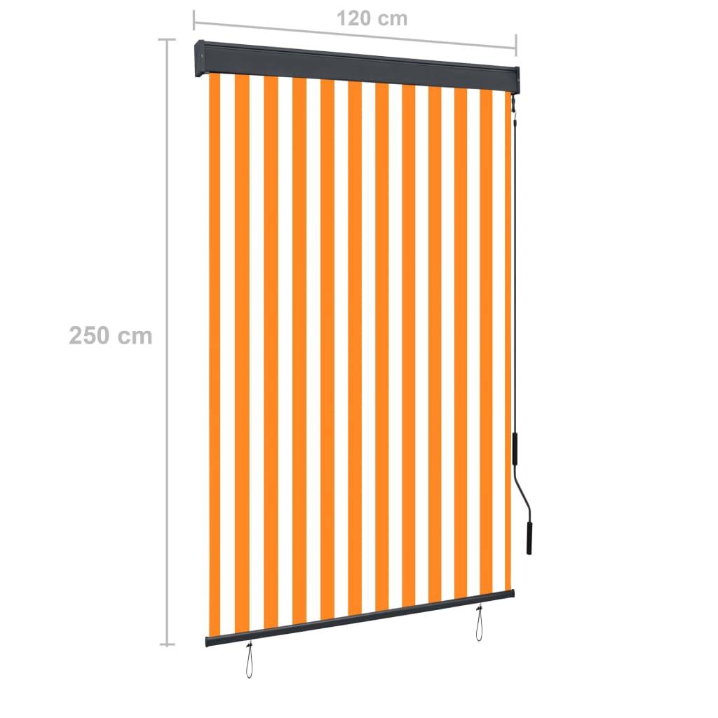 vidaXL Außenrollo 120 x 250 cm Weiß und Orange