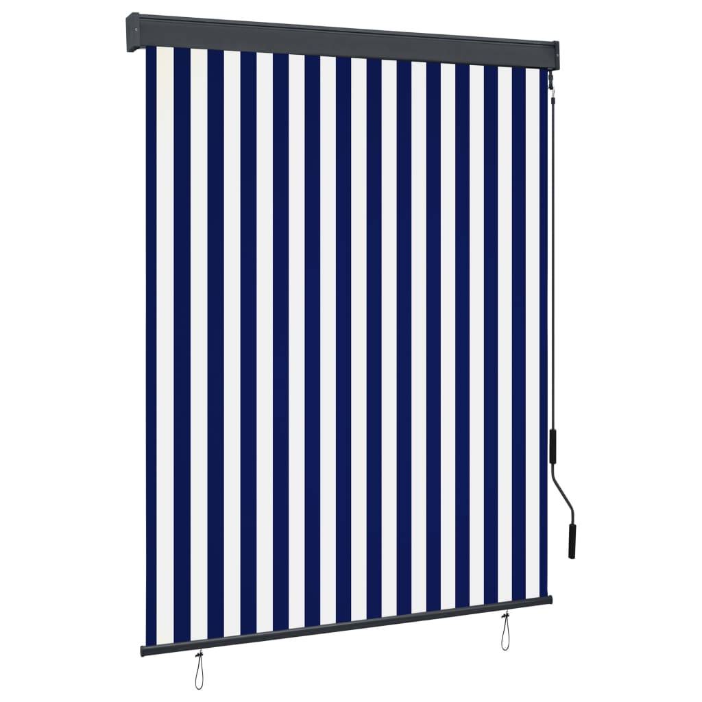 vidaXL Außenrollo 140x250 cm Blau und Weiß