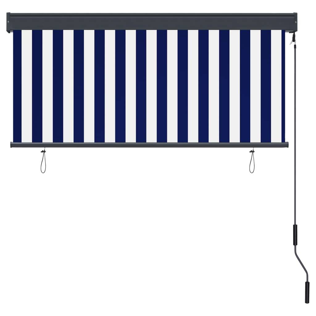 vidaXL Außenrollo 140x250 cm Blau und Weiß
