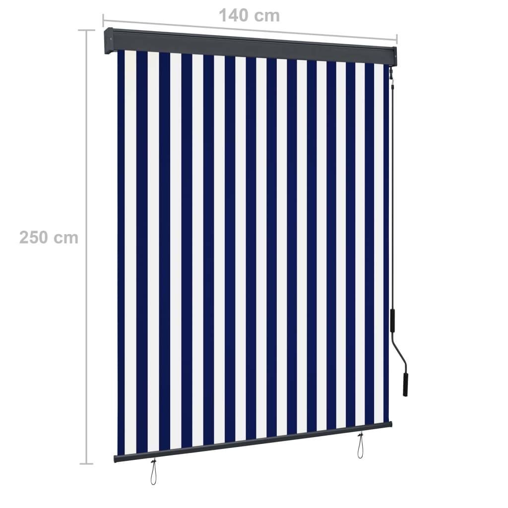 vidaXL Außenrollo 140x250 cm Blau und Weiß