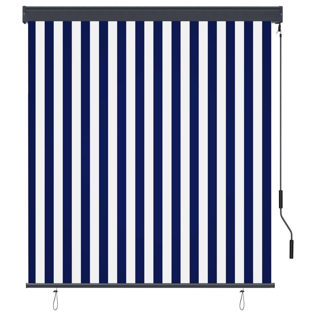 vidaXL Außenrollo 140x250 cm Blau und Weiß