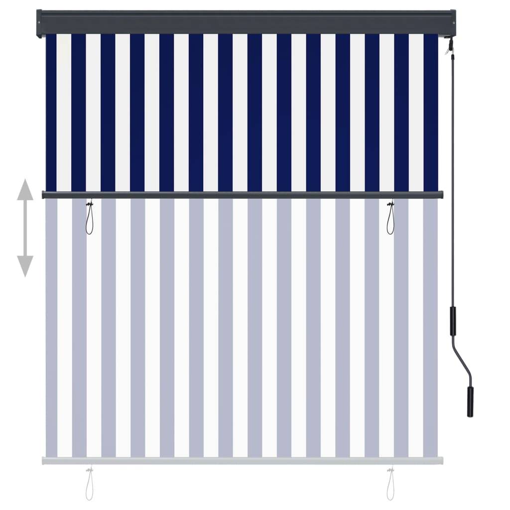 vidaXL Außenrollo 140x250 cm Blau und Weiß