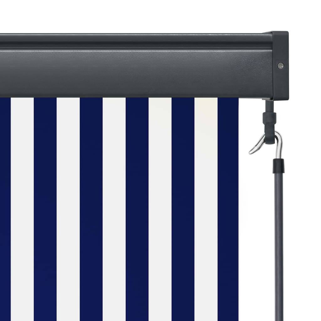 vidaXL Außenrollo 140x250 cm Blau und Weiß