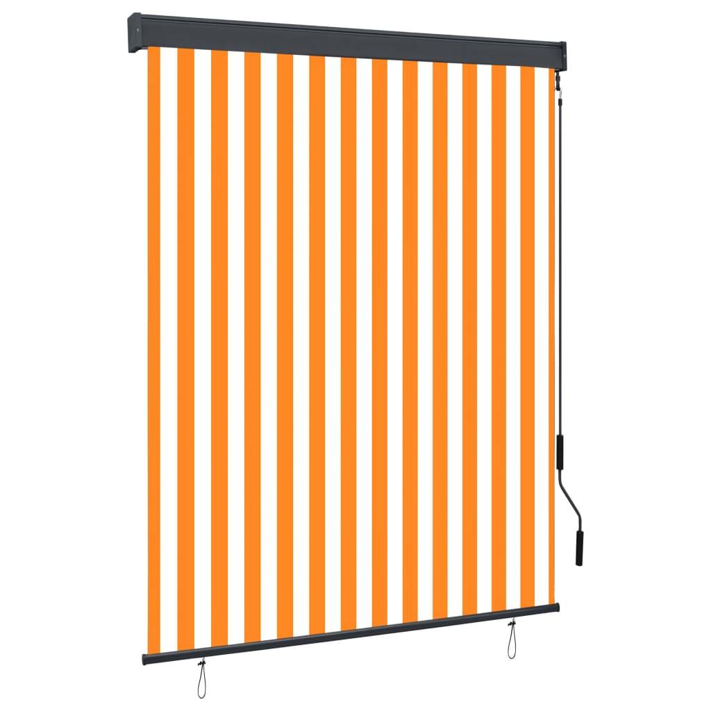 vidaXL Außenrollo 140x250 cm Weiß und Orange