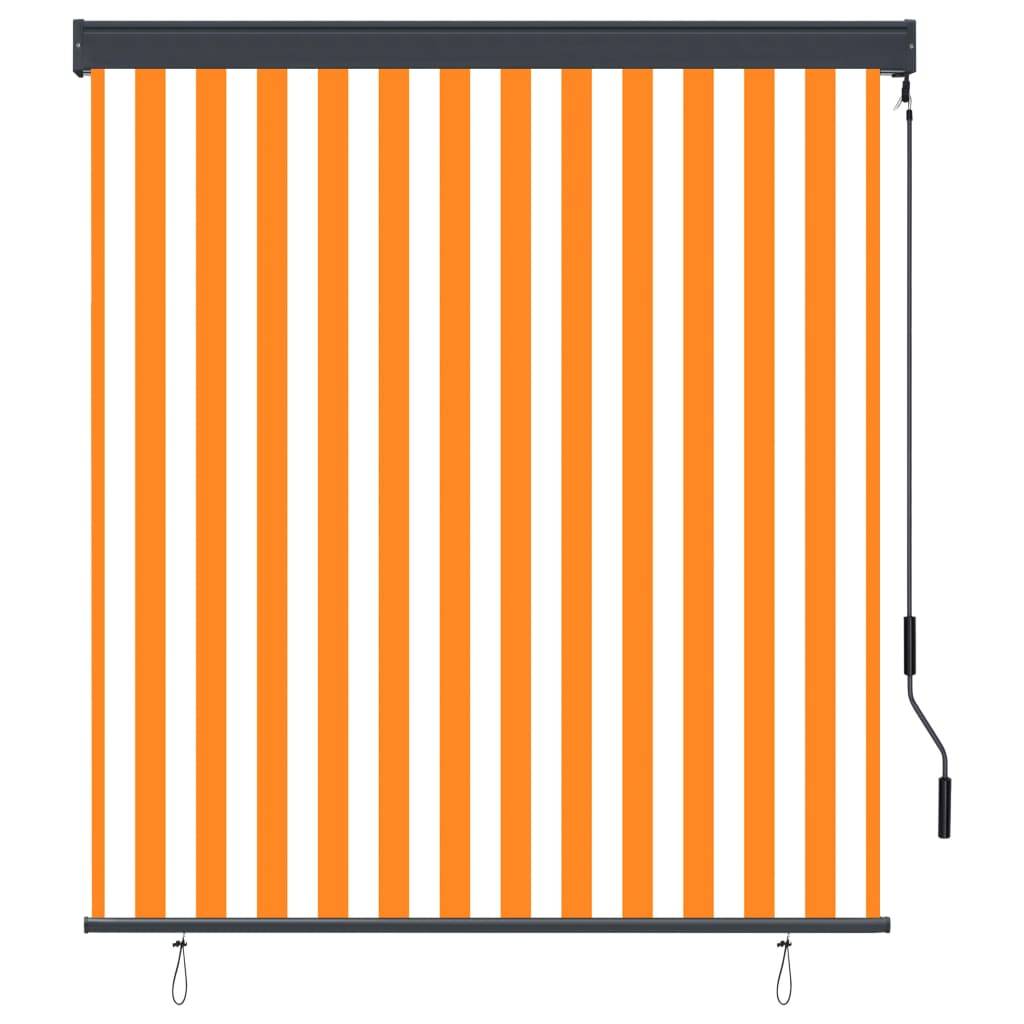 vidaXL Außenrollo 140x250 cm Weiß und Orange