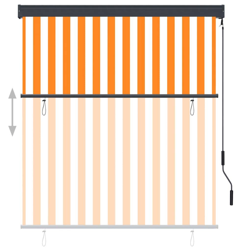 vidaXL Außenrollo 140x250 cm Weiß und Orange