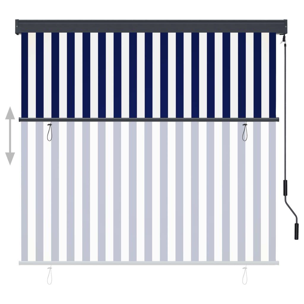 vidaXL Außenrollo 160x250 cm Blau und Weiß
