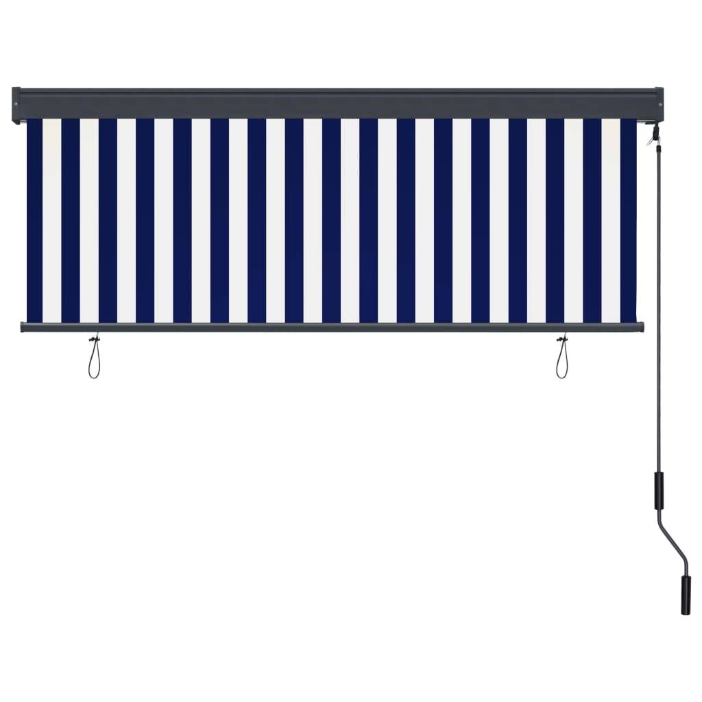 vidaXL Außenrollo 160x250 cm Blau und Weiß