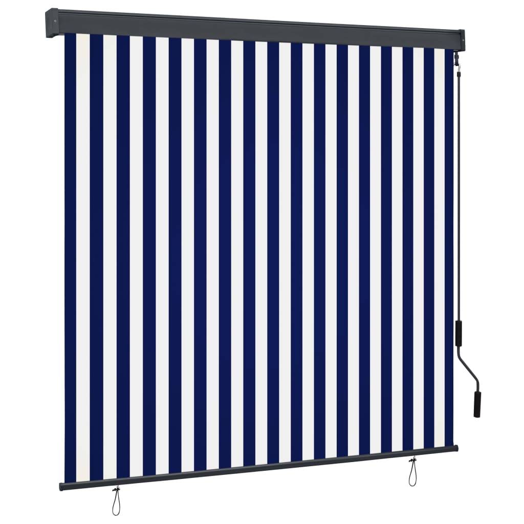vidaXL Außenrollo 160x250 cm Blau und Weiß