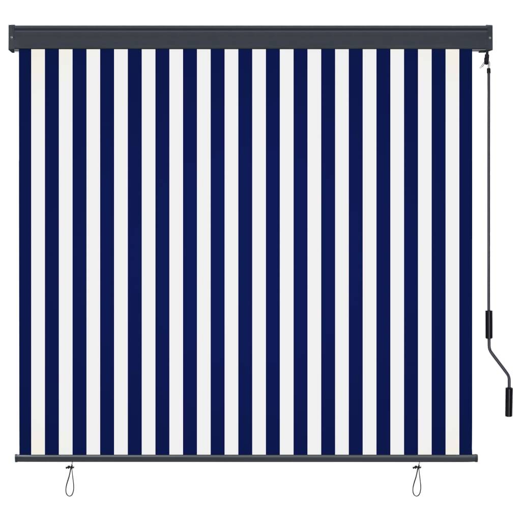 vidaXL Außenrollo 160x250 cm Blau und Weiß