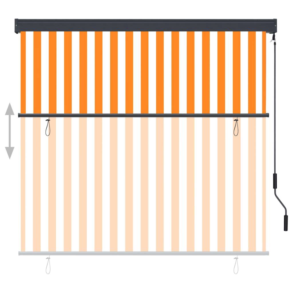 vidaXL Außenrollo 160x250 cm Weiß und Orange
