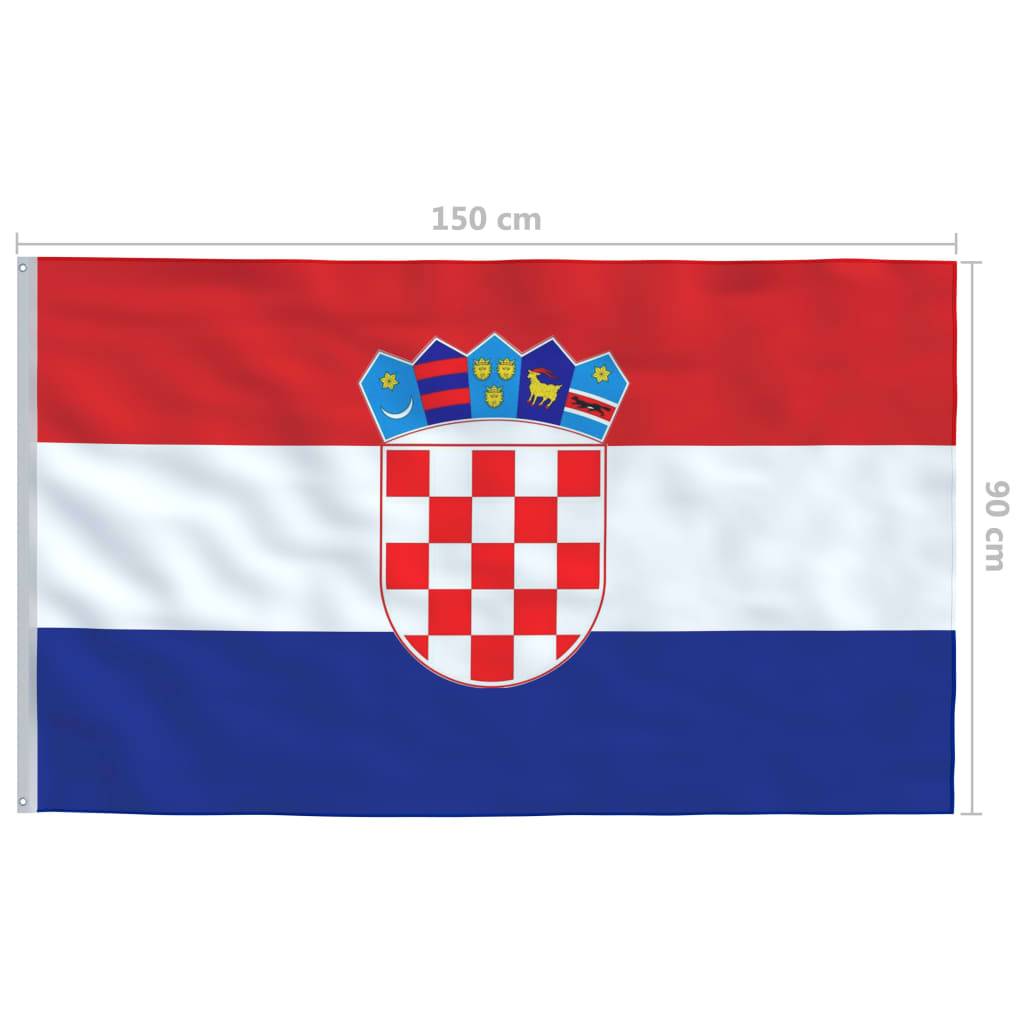 vidaXL Flagge Kroatiens 90×150 cm