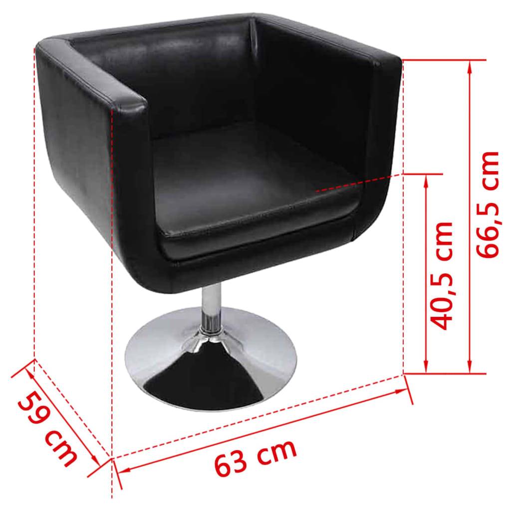 vidaXL Barsessel Schwarz Kunstleder