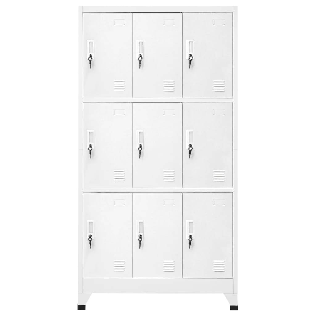 vidaXL Schließfachschrank mit 9 Fächern Stahl 90x45x180 cm Grau