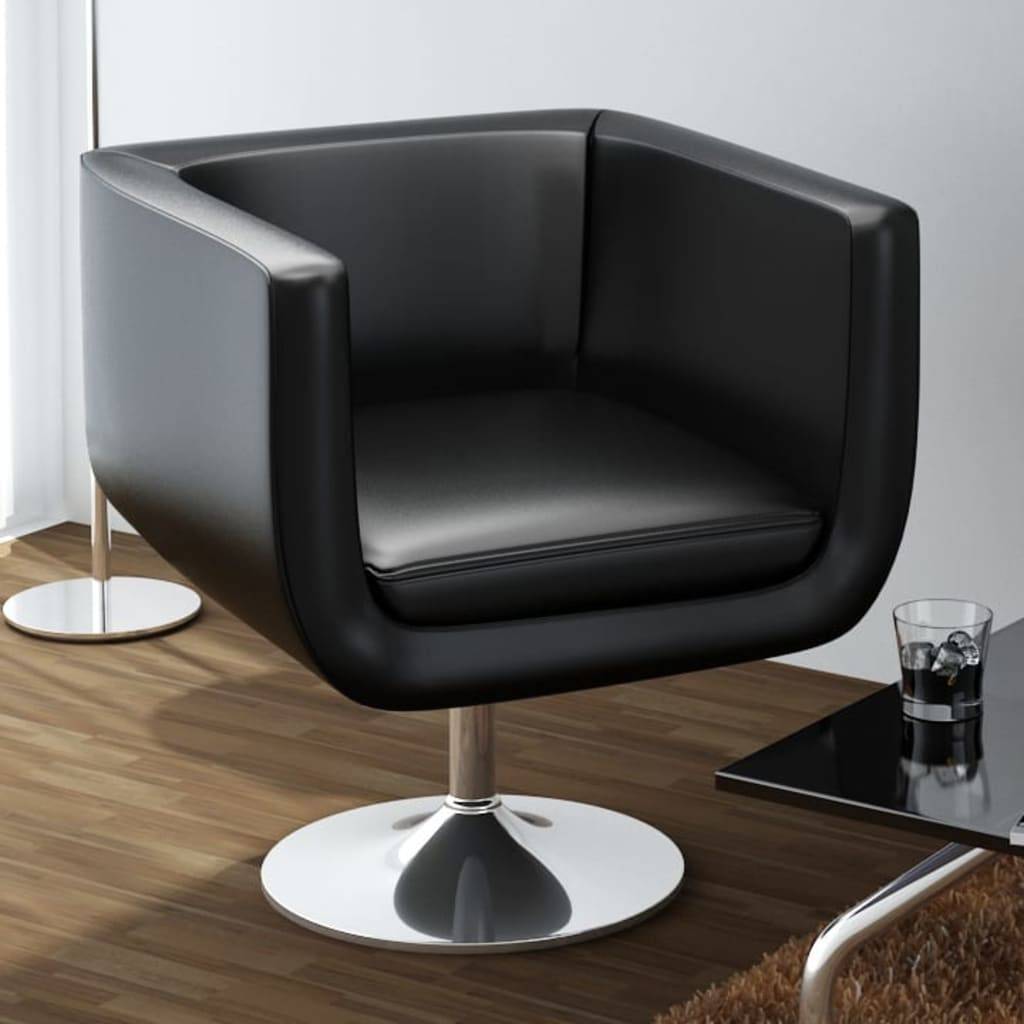 vidaXL Barsessel Schwarz Kunstleder
