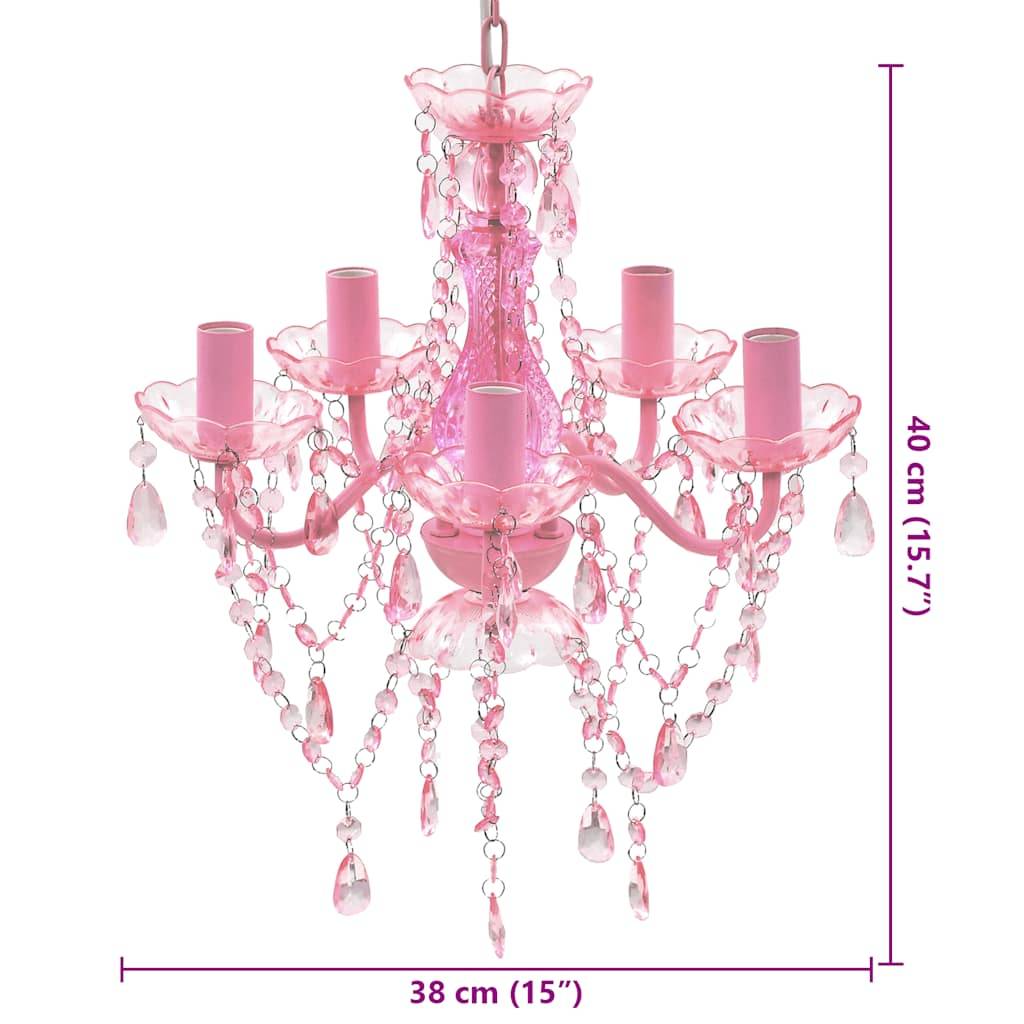 vidaXL Kronleuchter 5 Glühbirnen Rosa