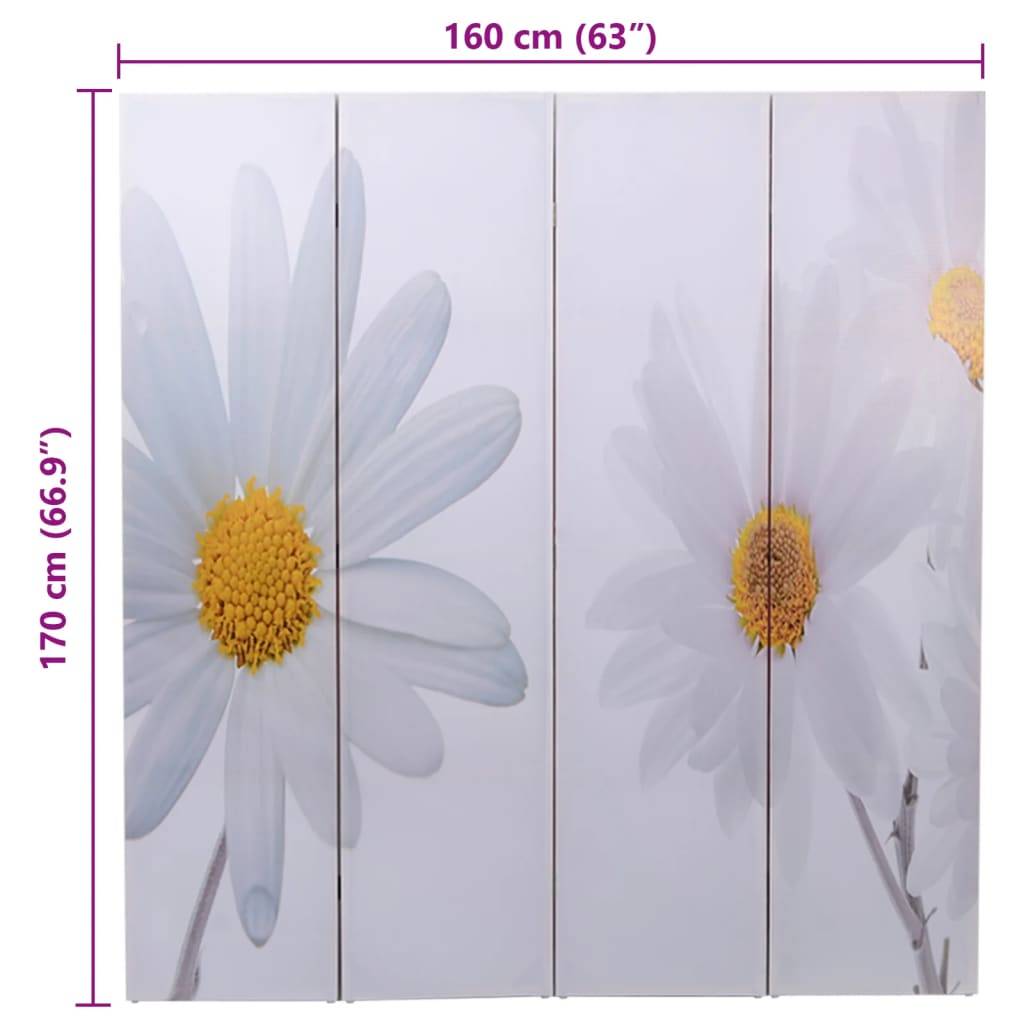 vidaXL Raumteiler klappbar 160 x 170 cm Blume