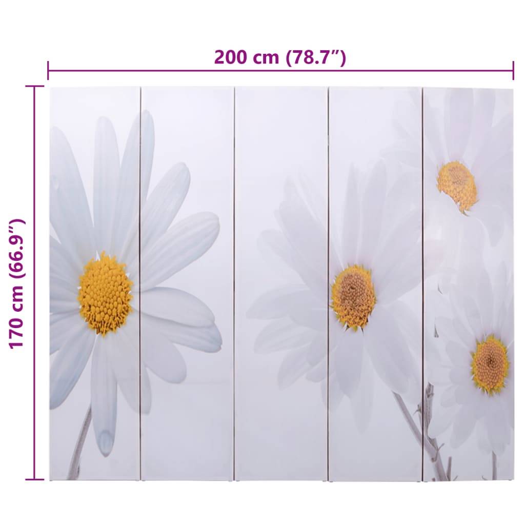 vidaXL Raumteiler klappbar 200 x 170 cm Blume