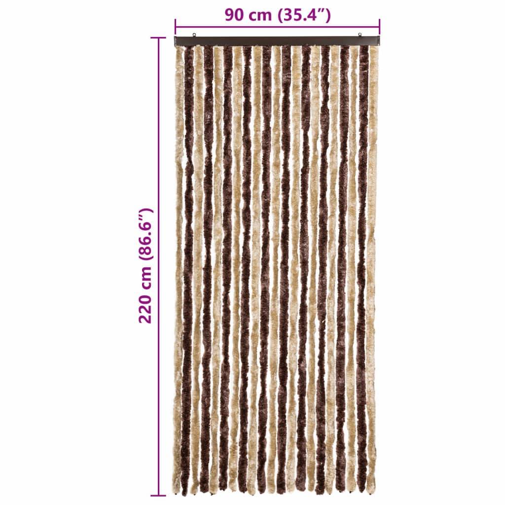 vidaXL Insektenschutz-Vorhang Beige und Hellbraun 90x220 cm Chenille