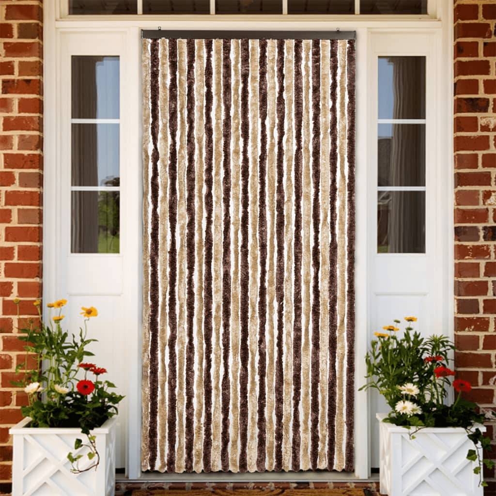vidaXL Insektenschutz-Vorhang Beige und Hellbraun 100x220 cm Chenille