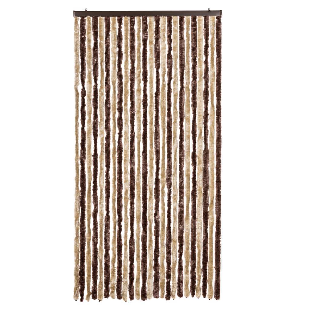 vidaXL Insektenschutz-Vorhang Beige und Hellbraun 100x220 cm Chenille
