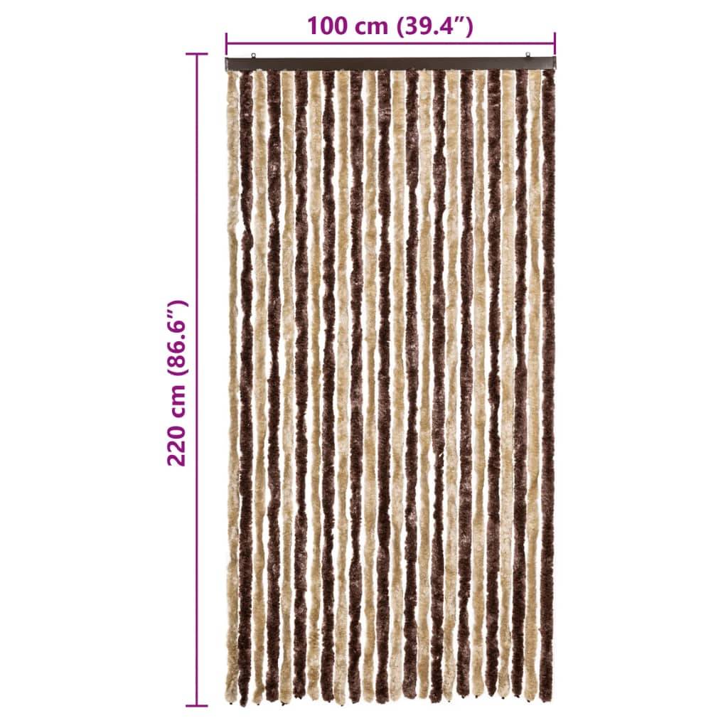 vidaXL Insektenschutz-Vorhang Beige und Hellbraun 100x220 cm Chenille