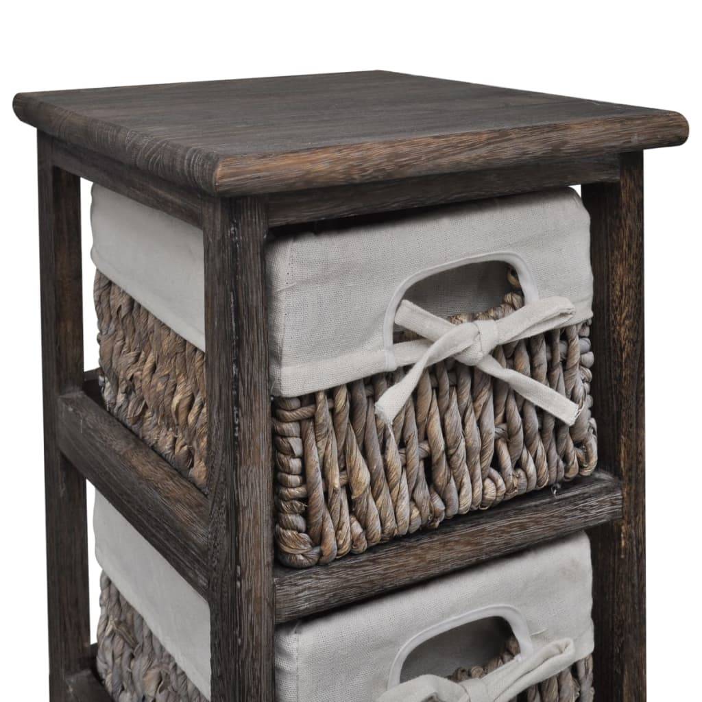 vidaXL Korbregal Holz mit 3 Körben Braun