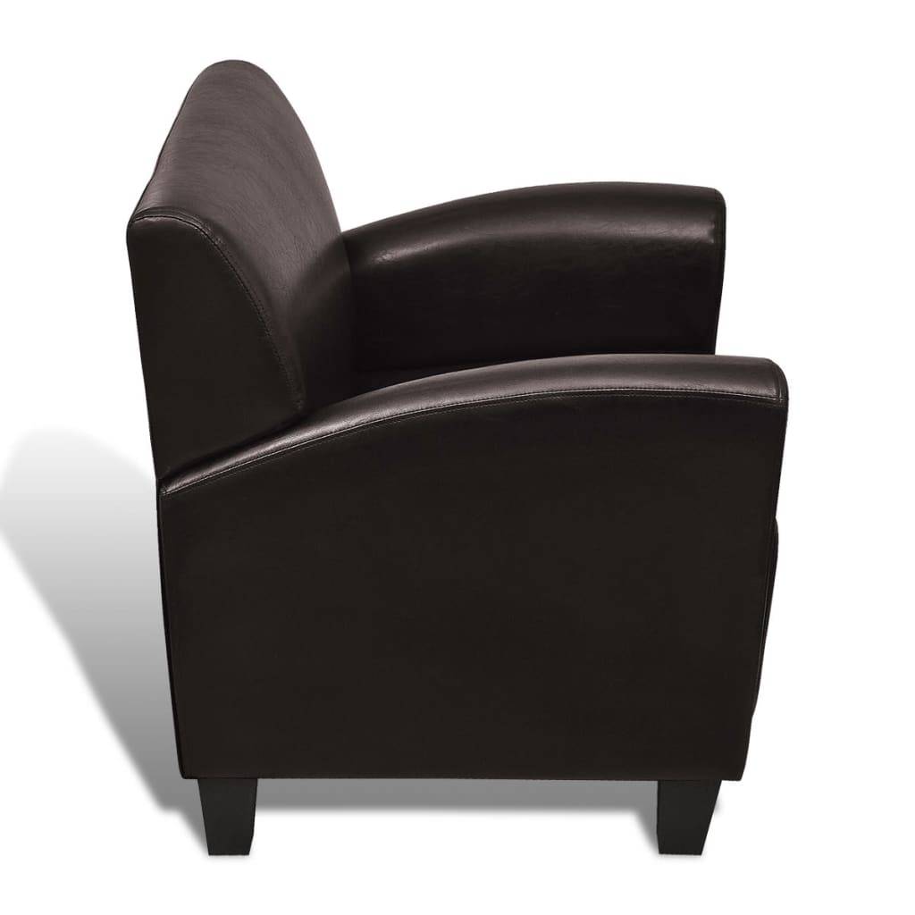 vidaXL Sessel Dunkelbraun Kunstleder