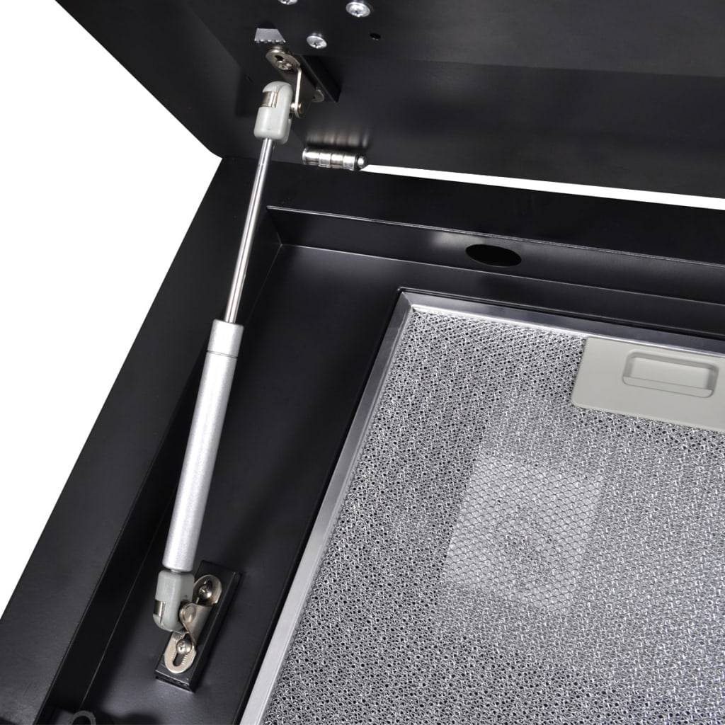 vidaXL Dunstabzugshaube Schwarz Hartglas mit Display 600 mm
