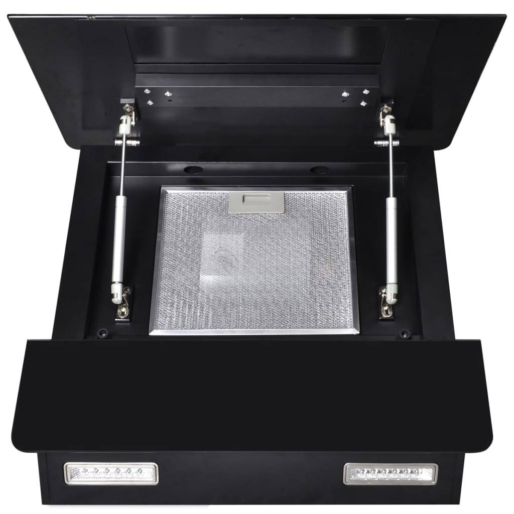 vidaXL Dunstabzugshaube Schwarz Hartglas mit Display 600 mm