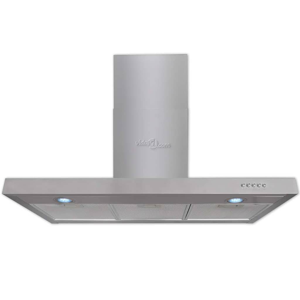 vidaXL Flachschirmhaube Edelstahl 900 mm