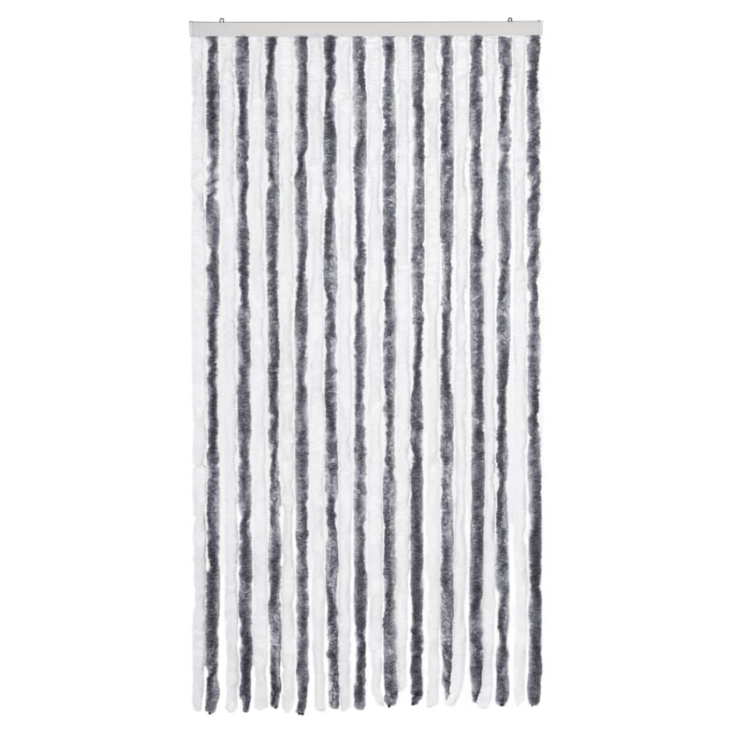 vidaXL Insektenschutz-Vorhang Grau und Weiß 100x220 cm Chenille