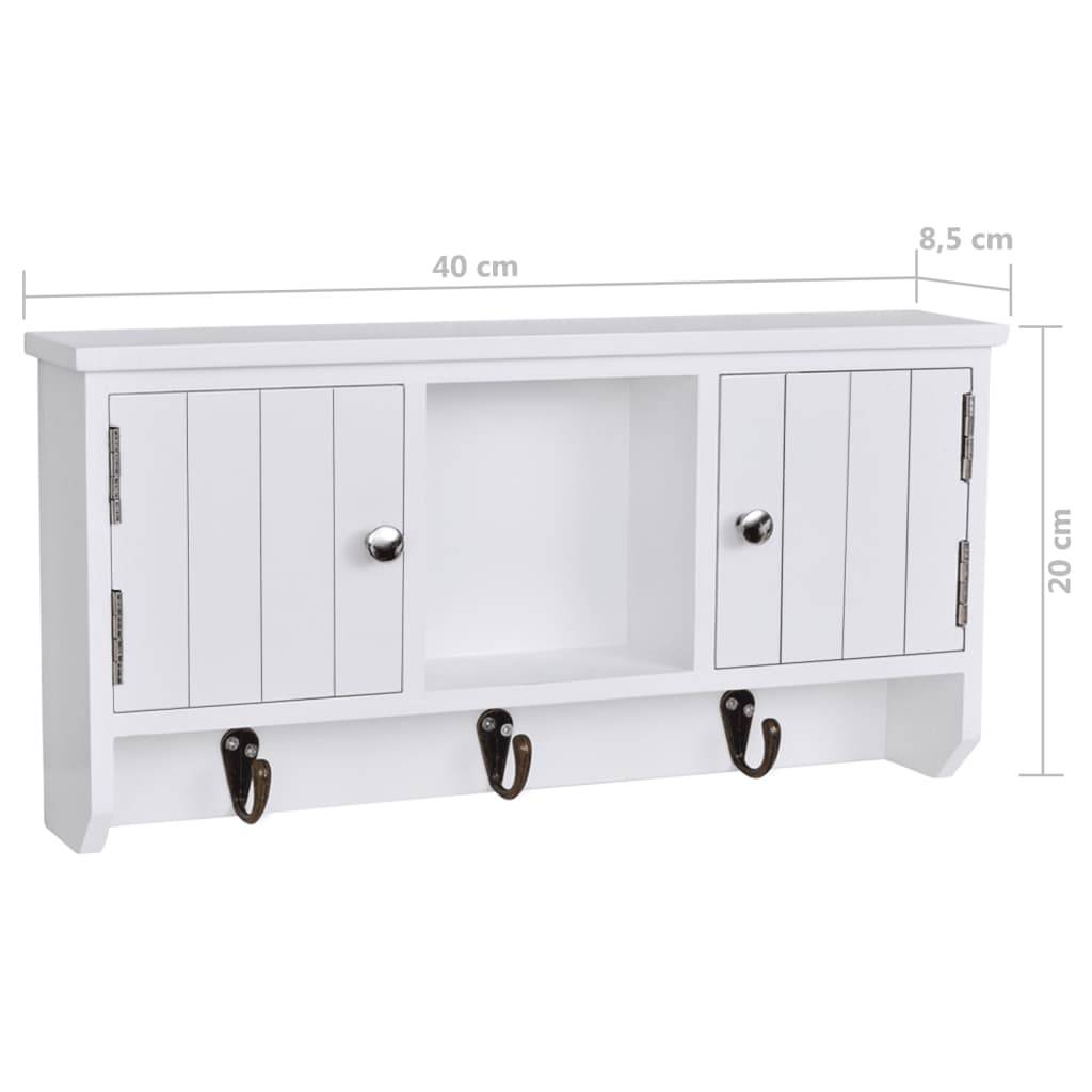 vidaXL Wandschrank für Schlüssel mit Türen und Haken