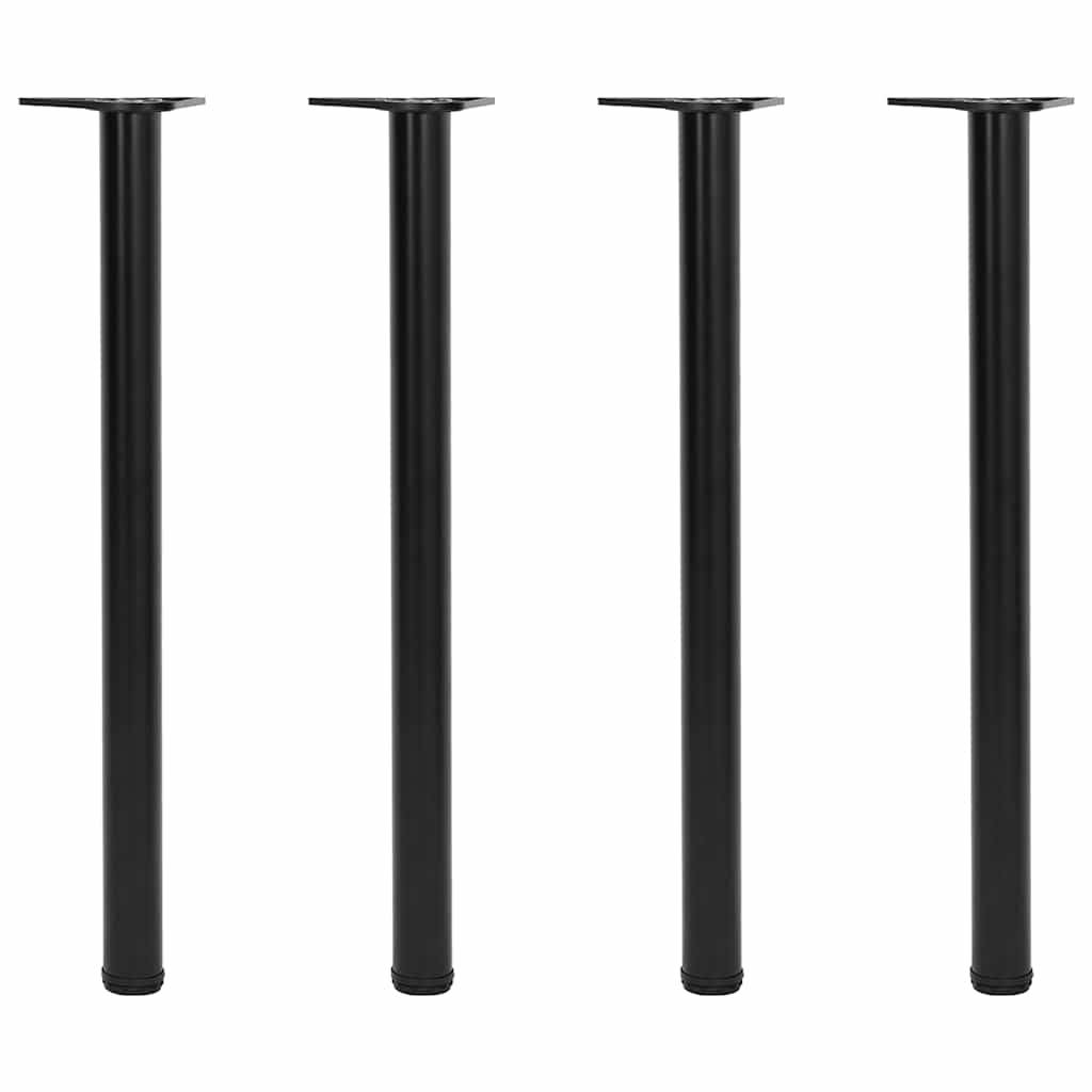 4 höhenverstellbare Tischbeine Schwarz 870 mm