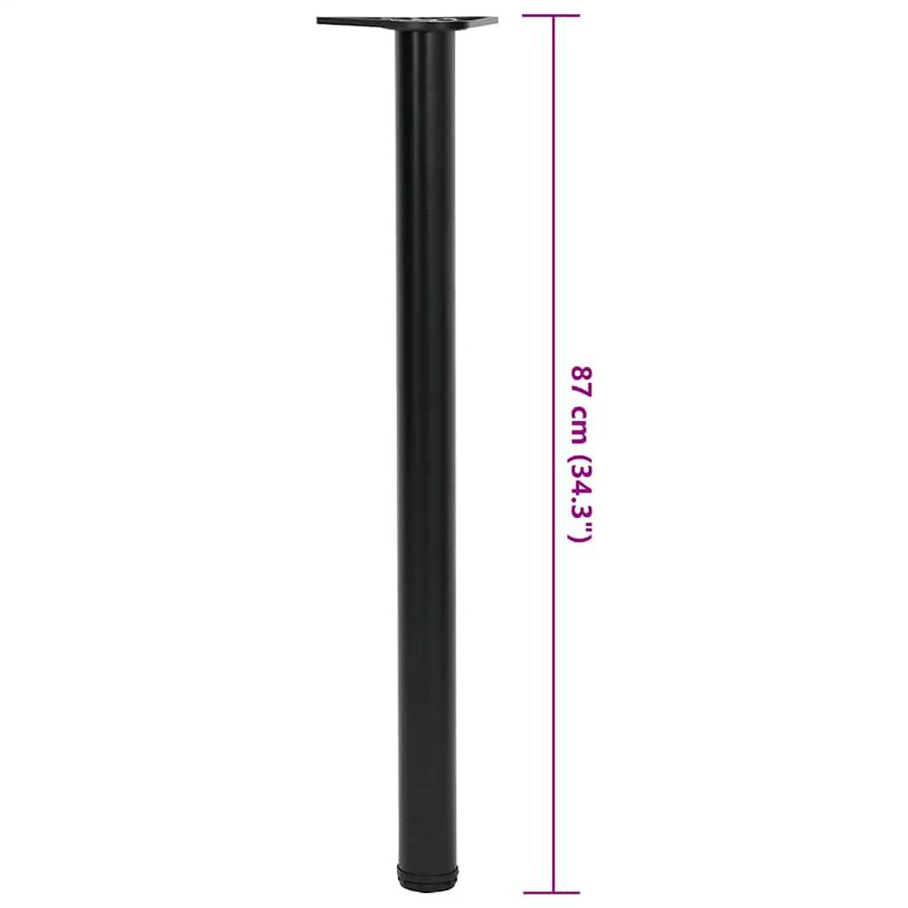 4 höhenverstellbare Tischbeine Schwarz 870 mm