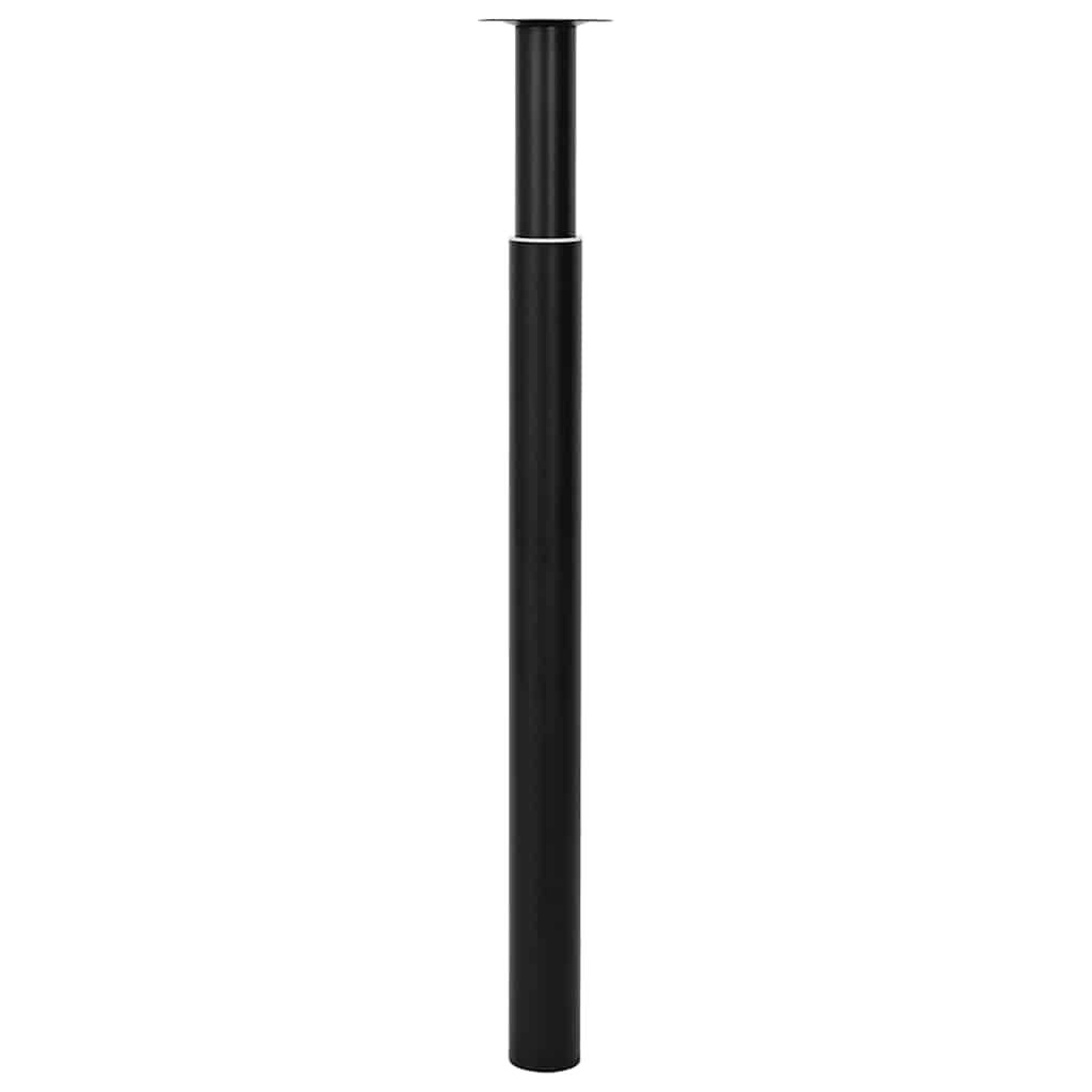 2 x Teleskopfuß Tischfuß Stützfuß Tischbein Schwarz 710 mm-1100 mm