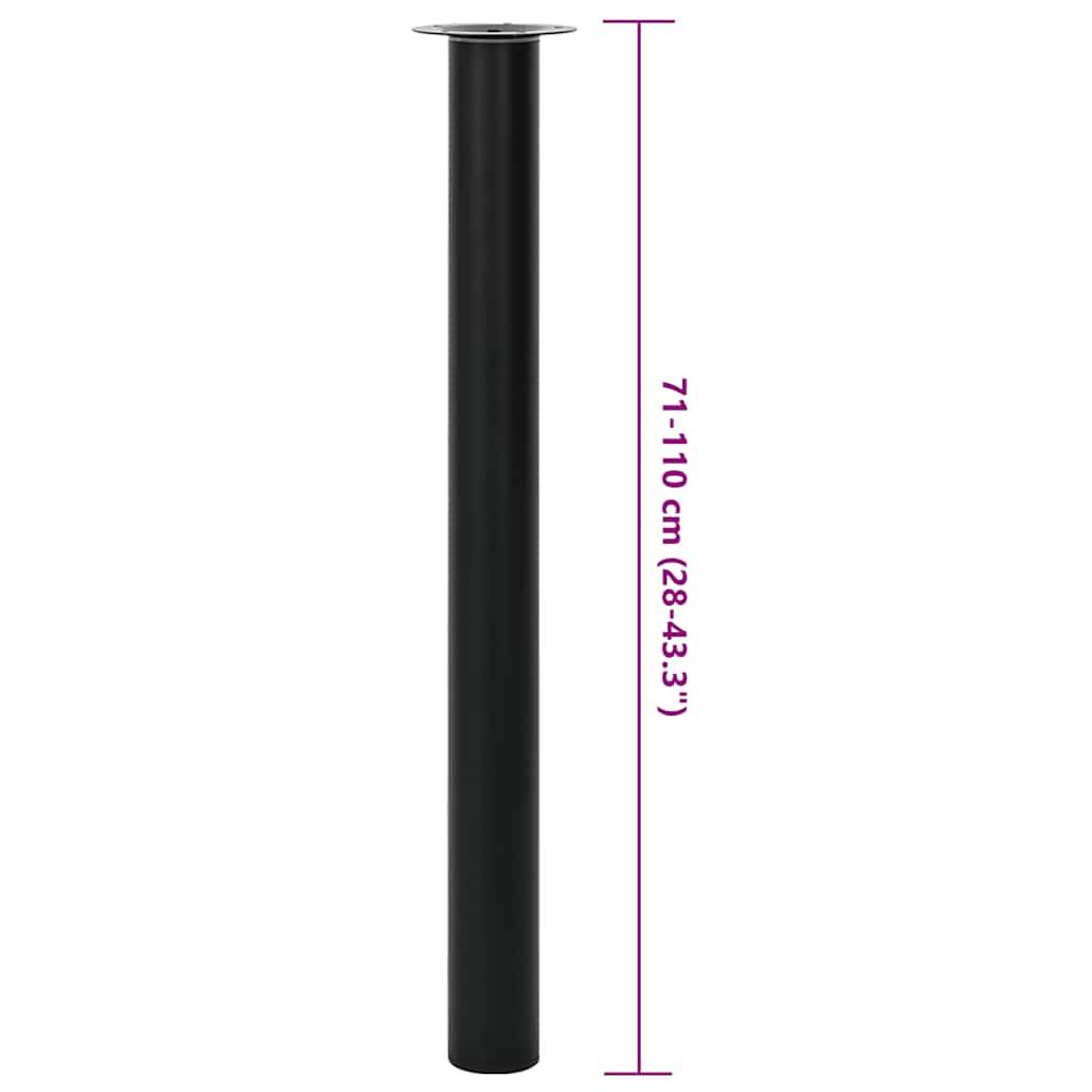 2 x Teleskopfuß Tischfuß Stützfuß Tischbein Schwarz 710 mm-1100 mm