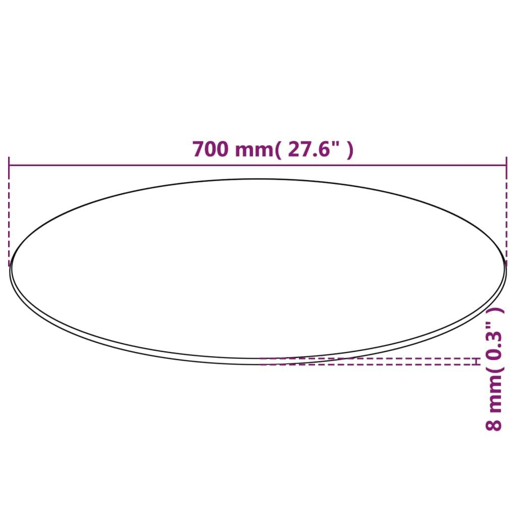 vidaXL Tischplatte aus gehärtetem Glas rund 700 mm