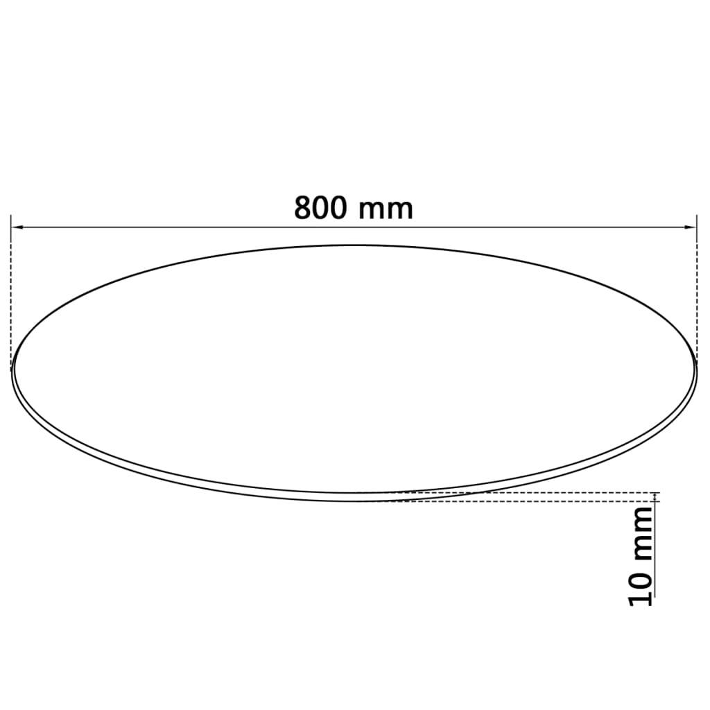 vidaXL Tischplatte aus gehärtetem Glas rund 800 mm
