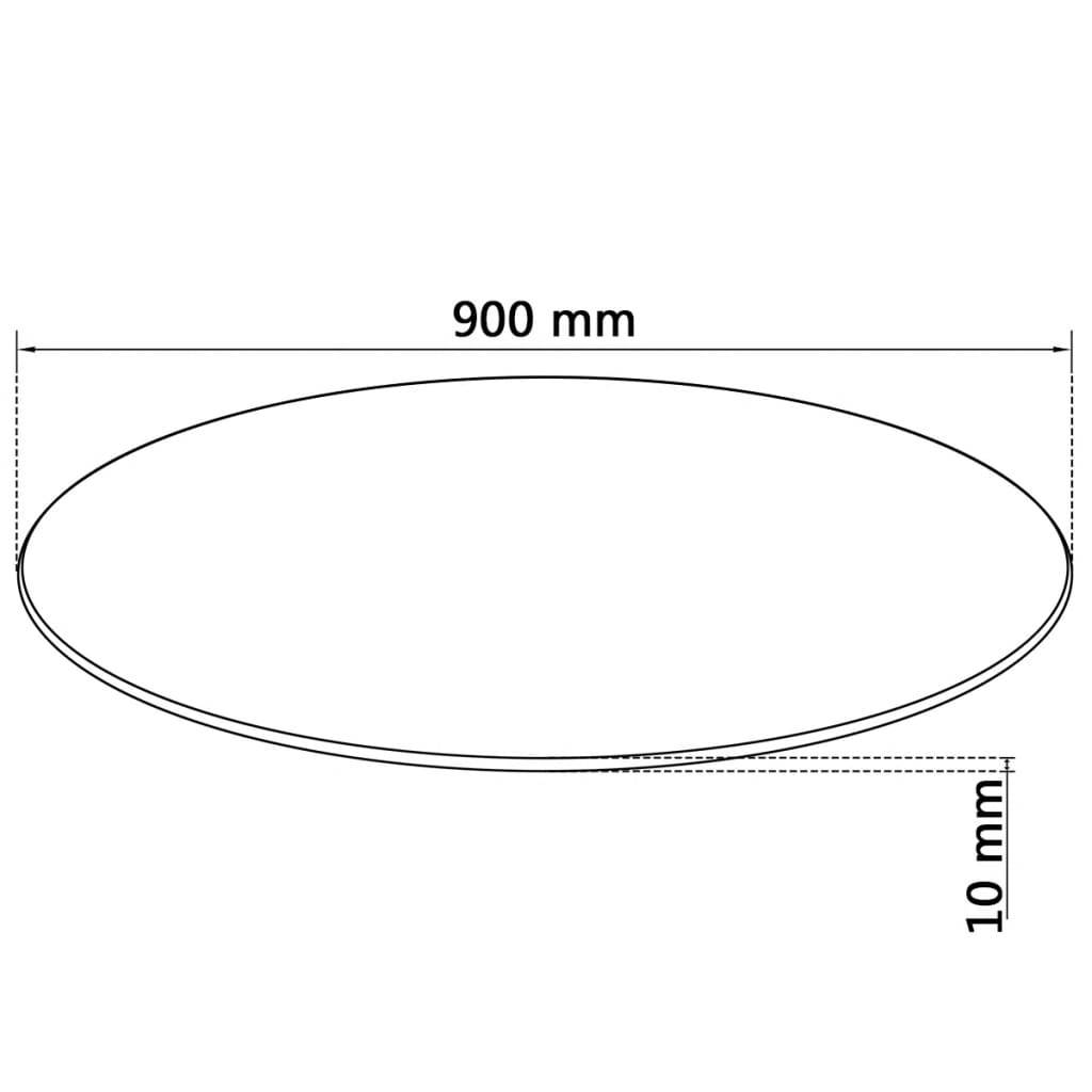 vidaXL Tischplatte aus gehärtetem Glas rund 900 mm