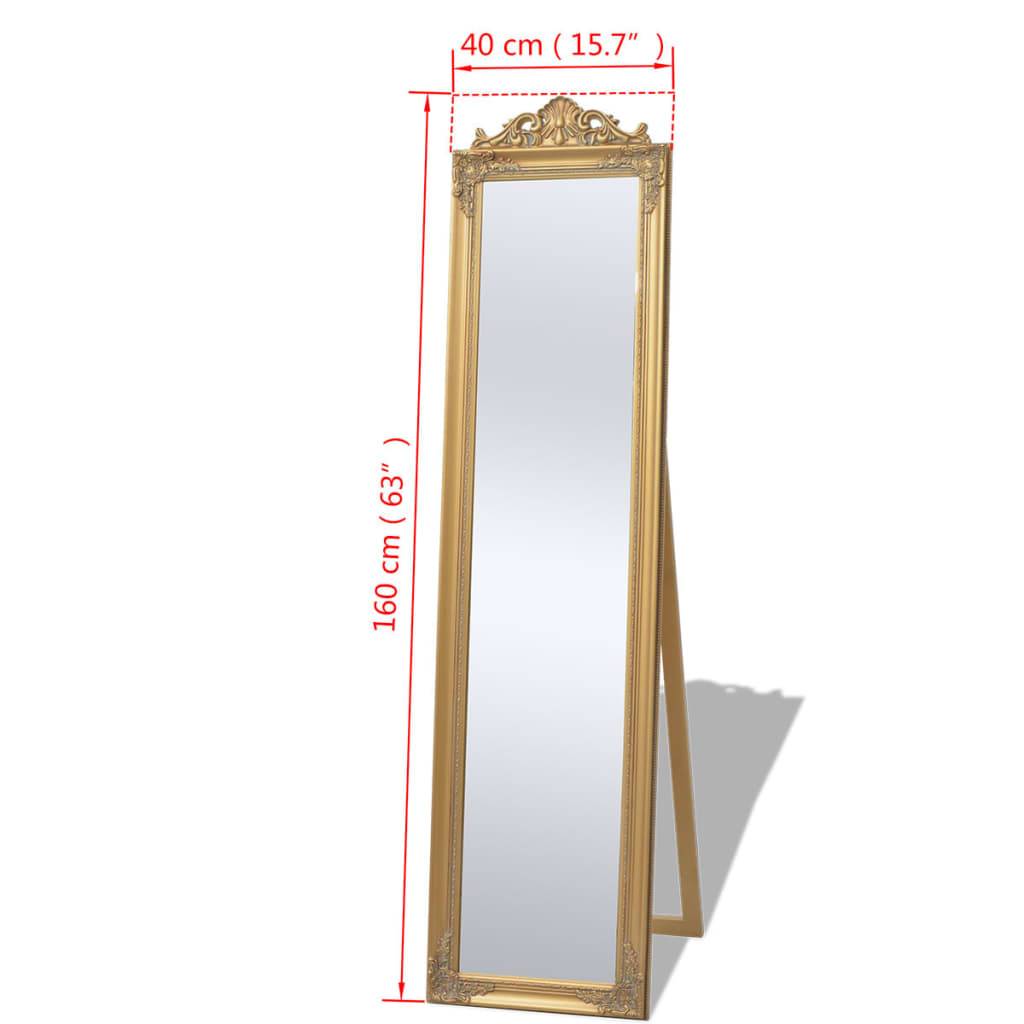 vidaXL Standspiegel im Barock-Stil 160x40 cm Golden