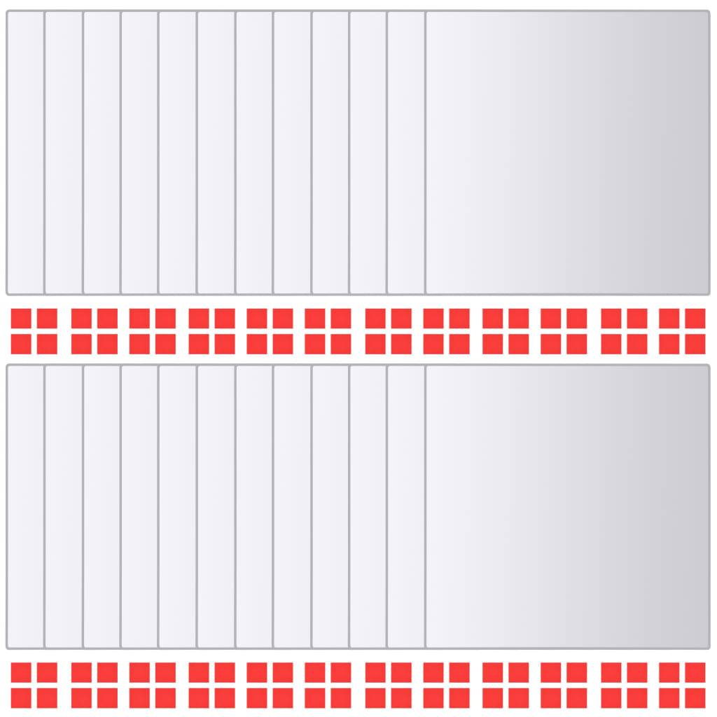 vidaXL 24-tlg. Spiegelfliesen-Set Quadratisch Glas