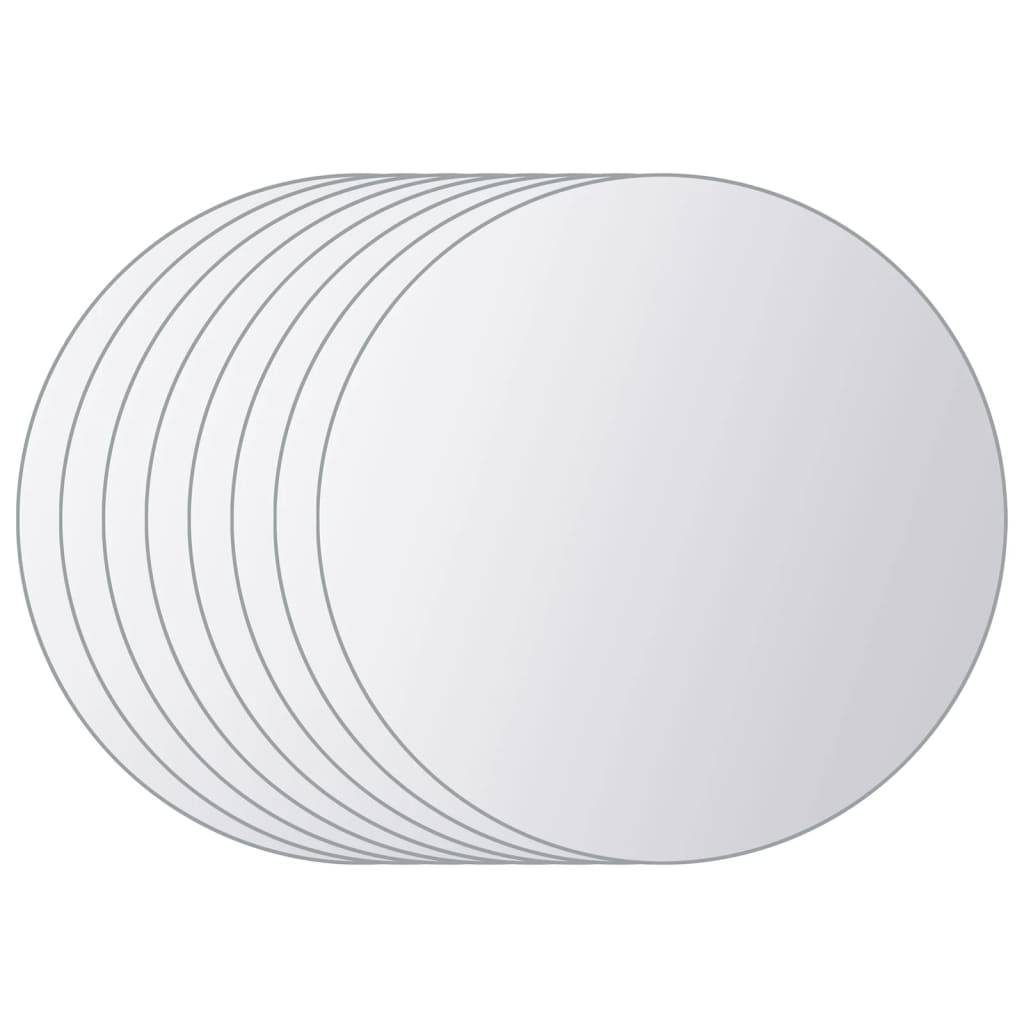 vidaXL 8-tlg. Spiegelfliesen-Set Rund Glas
