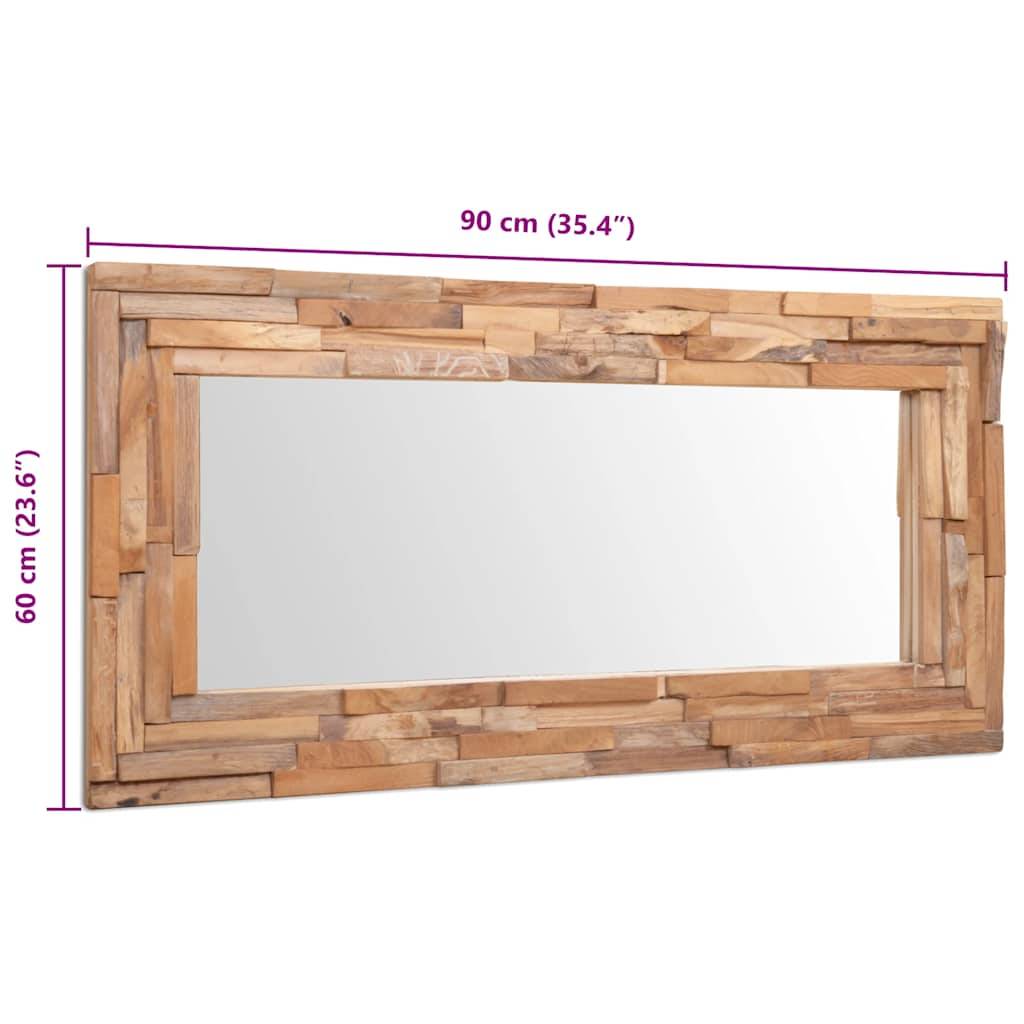 vidaXL Dekorativer Spiegel Teak 120 x 60 cm Rechteckig