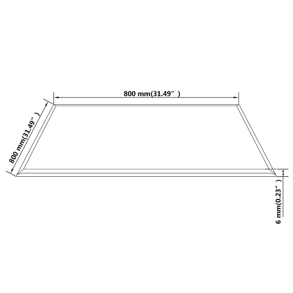 vidaXL Tischplatte aus gehärtetem Glas Quadratisch 800 x 800 mm