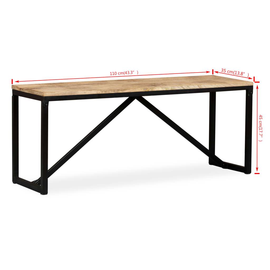 vidaXL Sitzbank Massiv-Mangoholz 110 x 35 x 45 cm