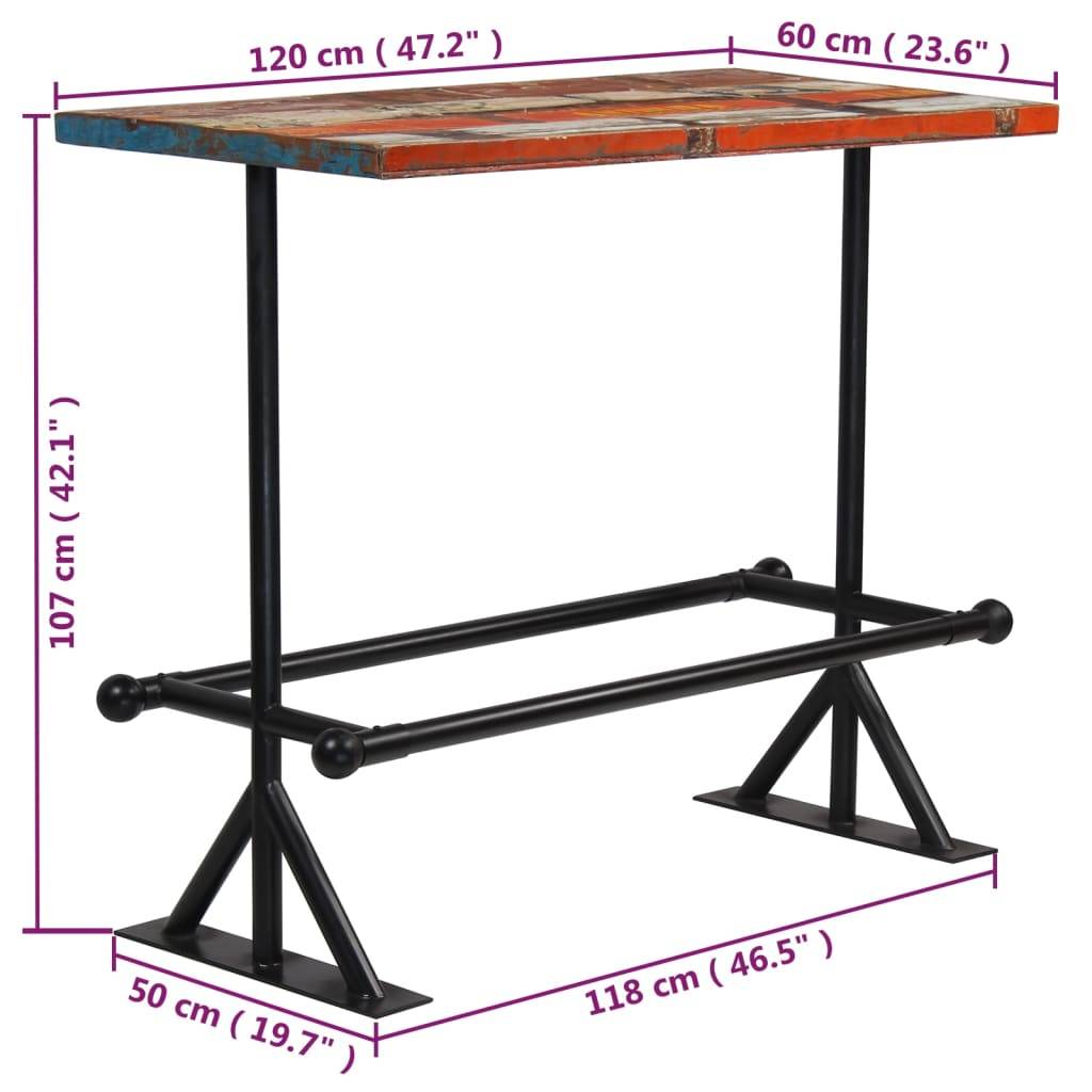 vidaXL Bar-Set 5-tlg. Altholz Massiv Mehrfarbig