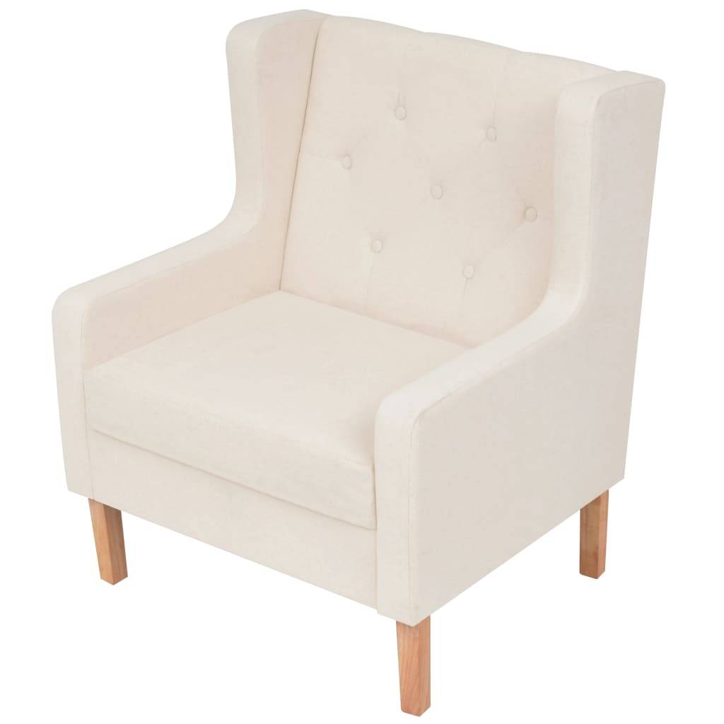 vidaXL Sessel Cremeweiß Stoff