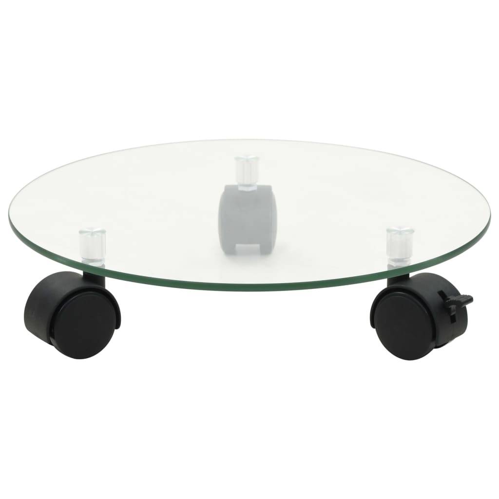 vidaXL Pflanzenständer mit Rollen 2 Stück Hartglas 28 cm Rund