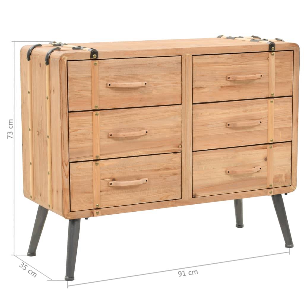 vidaXL Schubladenkommode Massivholz Tanne 91x35x73 cm
